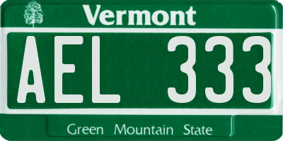 VT license plate AEL333