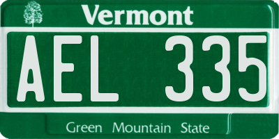 VT license plate AEL335
