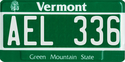 VT license plate AEL336