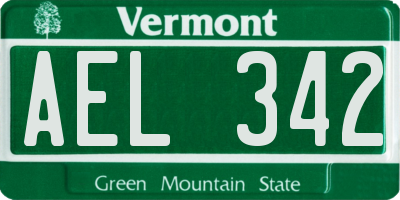 VT license plate AEL342