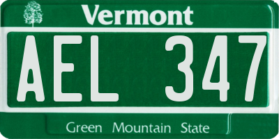 VT license plate AEL347