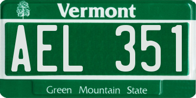 VT license plate AEL351