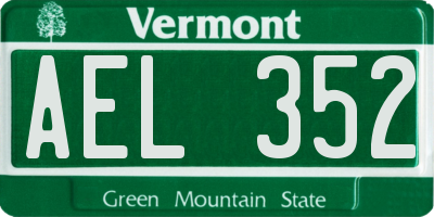 VT license plate AEL352