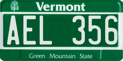 VT license plate AEL356