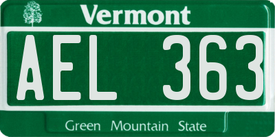 VT license plate AEL363