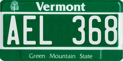 VT license plate AEL368