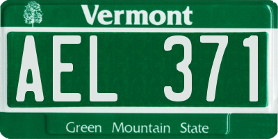 VT license plate AEL371