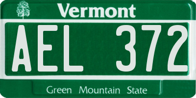 VT license plate AEL372