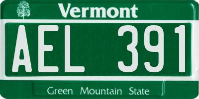 VT license plate AEL391