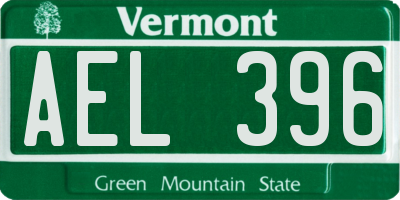 VT license plate AEL396