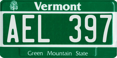 VT license plate AEL397