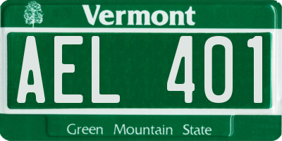 VT license plate AEL401