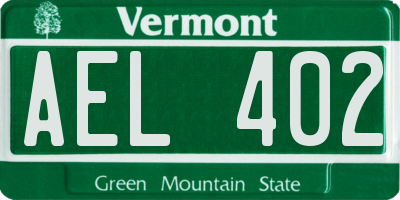VT license plate AEL402