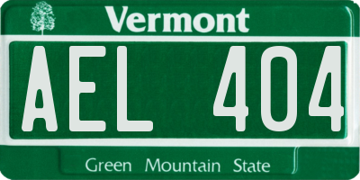 VT license plate AEL404