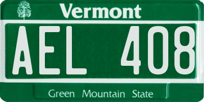 VT license plate AEL408