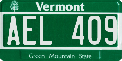VT license plate AEL409