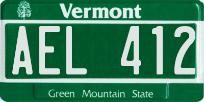 VT license plate AEL412