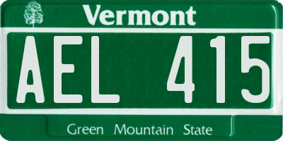VT license plate AEL415