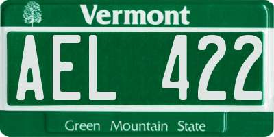 VT license plate AEL422