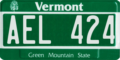 VT license plate AEL424