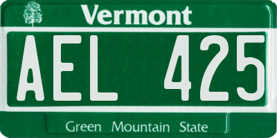 VT license plate AEL425