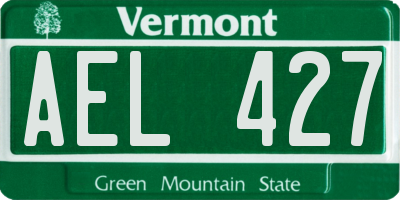 VT license plate AEL427