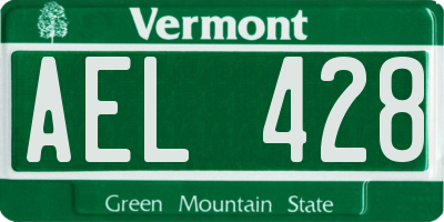 VT license plate AEL428