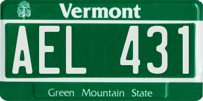 VT license plate AEL431