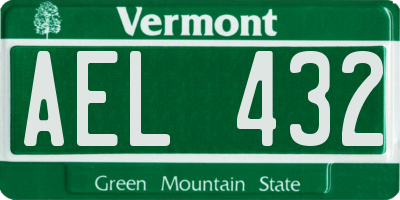 VT license plate AEL432