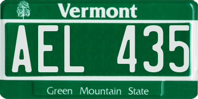 VT license plate AEL435