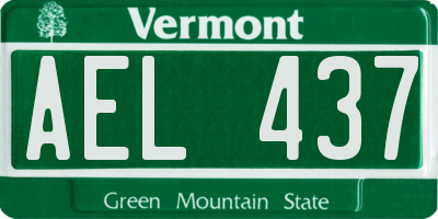 VT license plate AEL437