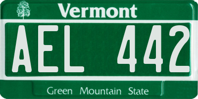 VT license plate AEL442