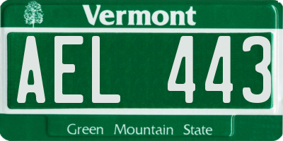 VT license plate AEL443