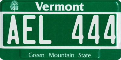 VT license plate AEL444