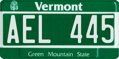 VT license plate AEL445