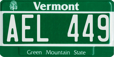 VT license plate AEL449