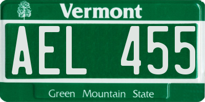 VT license plate AEL455