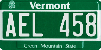 VT license plate AEL458