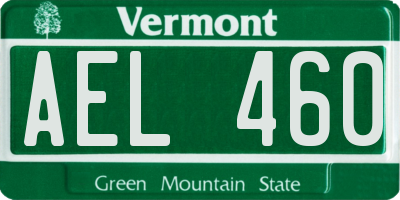 VT license plate AEL460