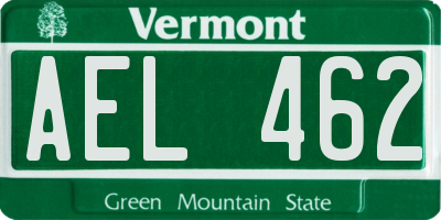 VT license plate AEL462