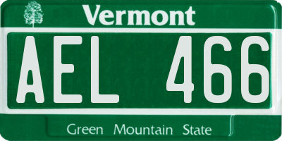 VT license plate AEL466