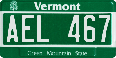 VT license plate AEL467