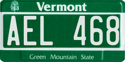 VT license plate AEL468