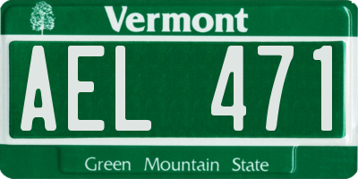 VT license plate AEL471