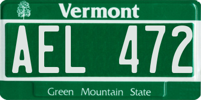 VT license plate AEL472
