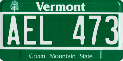 VT license plate AEL473