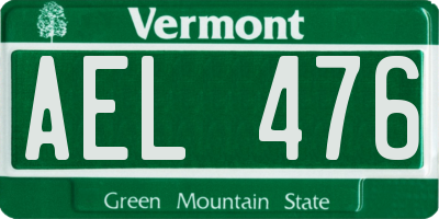 VT license plate AEL476