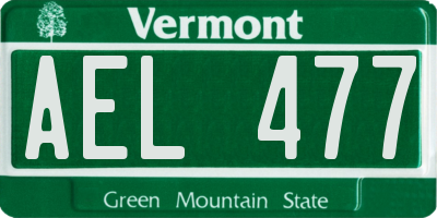 VT license plate AEL477