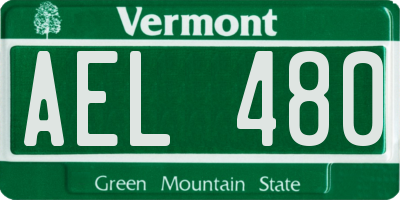 VT license plate AEL480