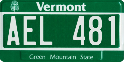 VT license plate AEL481